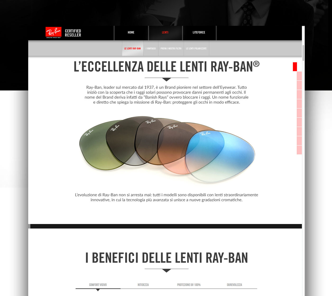 Ray-Ban, sito per gli ottici